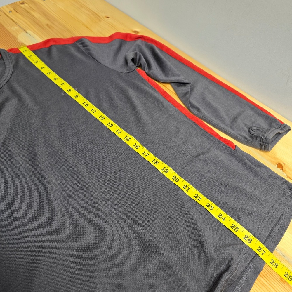 Icebreaker Merino Wool Shirt Mens Large Grey Red Base Layer Gorpcore Hiking - Picture 9 of 10